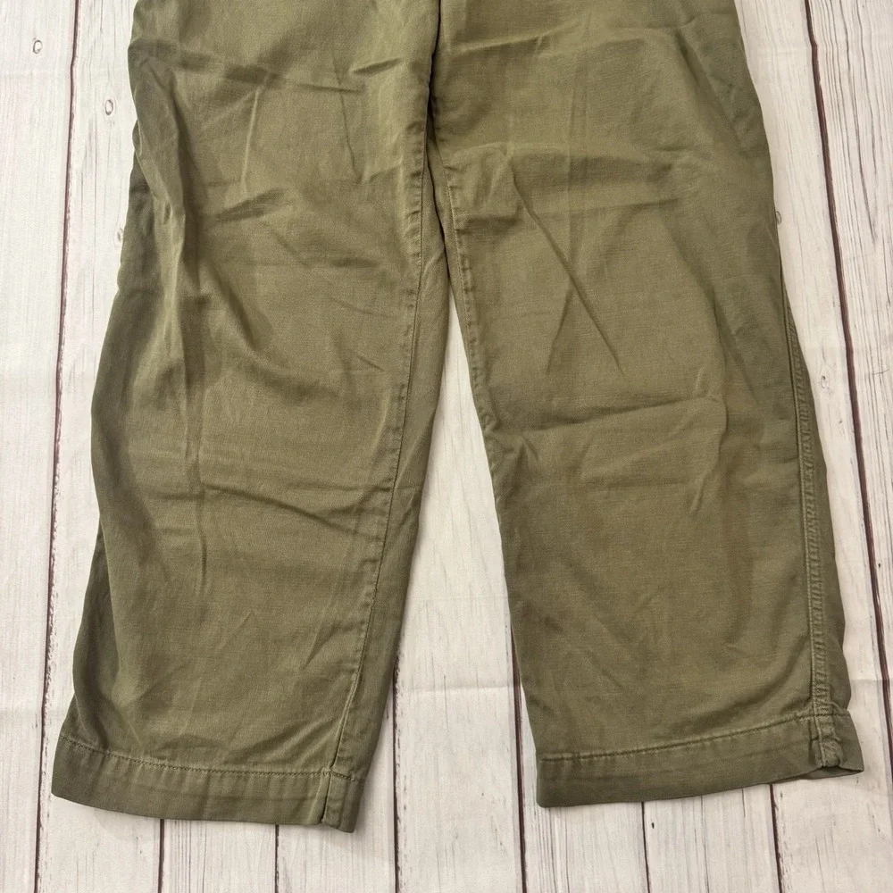 Free People Pants Women 0 Olive Green Wide Leg Pleated High Rise Casual Trousers